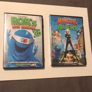 Two DVDs: Bob's Big Break 3D+2D Versions + Monsters vs Alien